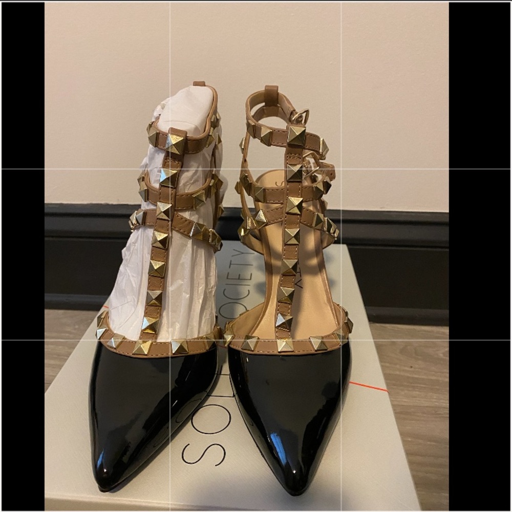 Sole Society Heels, Black Patent, Size 8M